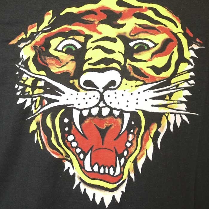 Ed Hardy（エド・ハーディー） Tシャツ メンズ 特価 丸首 長袖 虎/黒