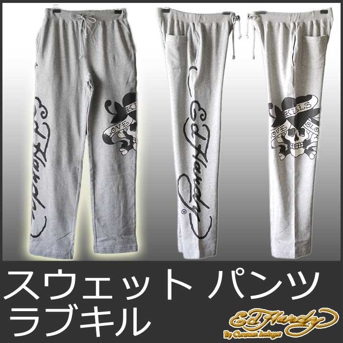 442 Ed Hardy スウェット セットアップ ラブキルスローリー L Mens Love Kill Slowly Graphic Crew Neck Sweatshirt - Black