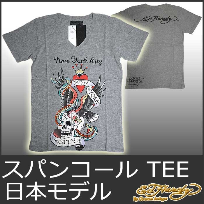 Ed Hardy エドハーディー Tシャツ メンズ 半袖 ラインストーン