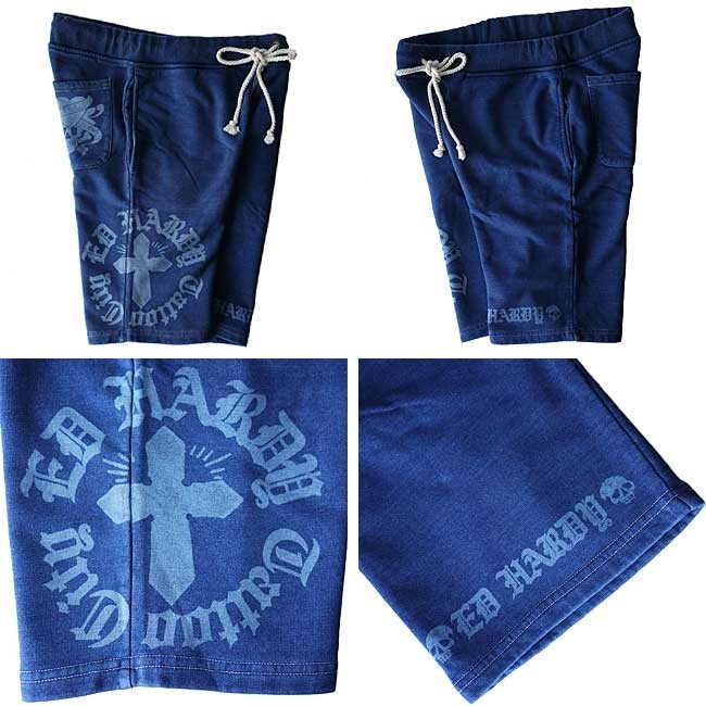 Ed Hardy（エド・ハーディー） ハーフパンツ メンズ クロス/藍 ドン