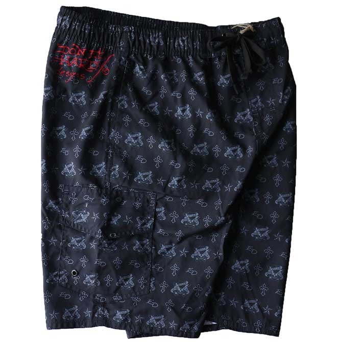 Ed Hardy（エド・ハーディー） 水着 メンズ サーフパンツ 黒 ブラック