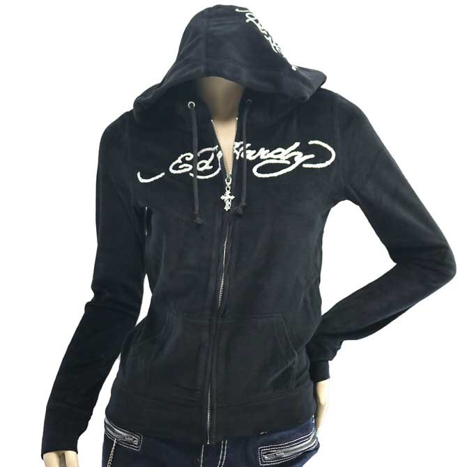Ed Hardy エドハーディー セットアップ パーカー レディース 黒