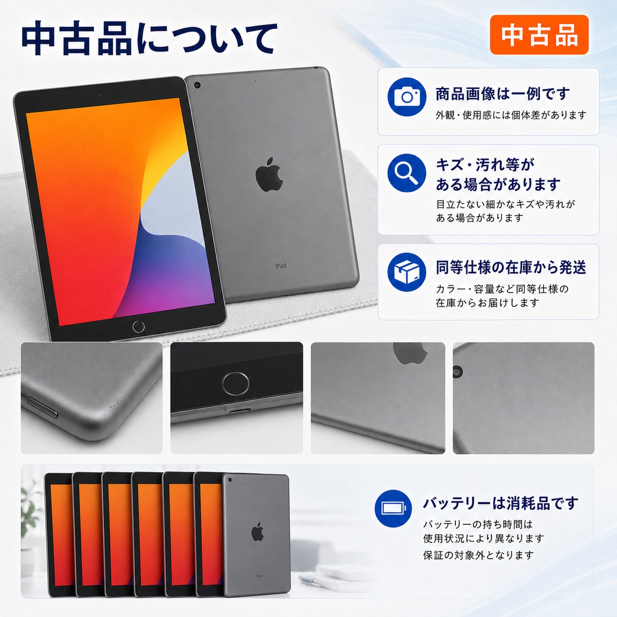 Apple 中古 Apple iPad 7th Gen 32GB Wi-Fi Space Gray Used