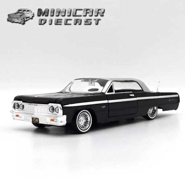 1/24 箱入り ミニカー 1964 CHEVROLET IMPALA ブラック シルバー