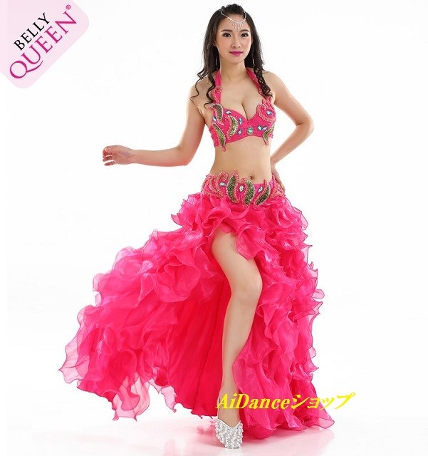 新着 ベリーダンス 衣装 コスチューム ブラトップス ベルト 2点セット