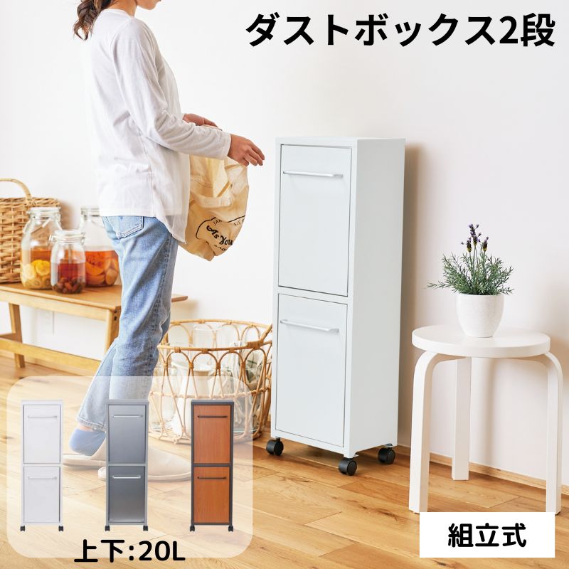 ゴミ箱 分別 スリム 縦型 2段 おしゃれ キッチン ふた付き 2分別 20L