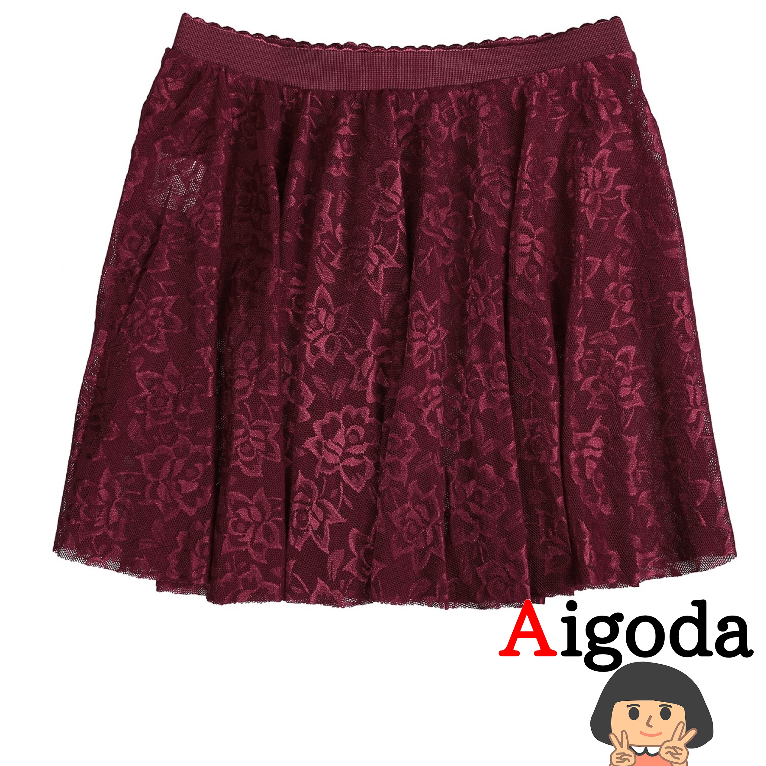 Aigoda 【Aigoda】バレエスカート 子供 ゴム 5色 レース 花柄 キッズ
