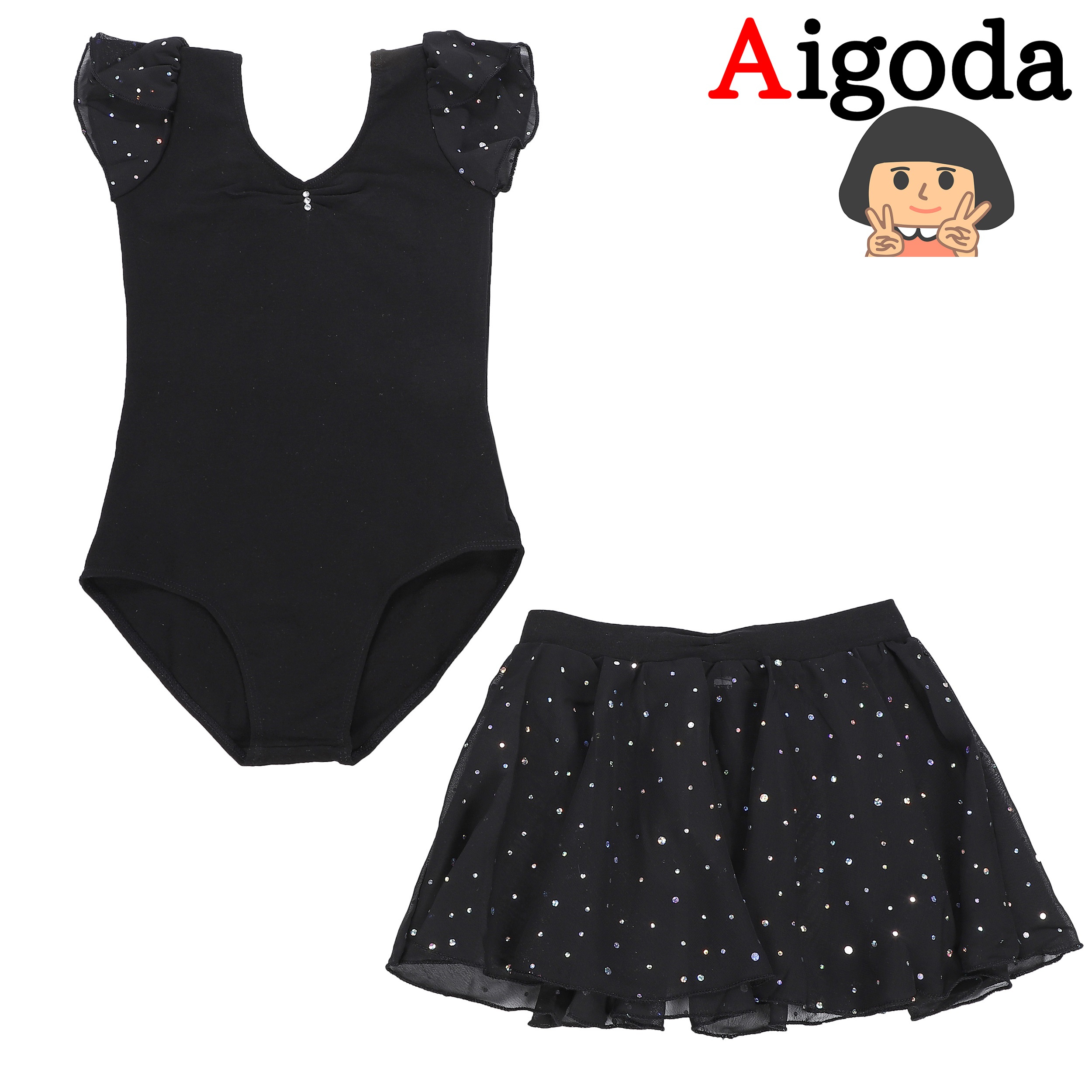 【Aigoda】バレエ レオタード 子供 キッズ ジュニア ５色 セパレートタイプ  スパンコール付き 可愛い 新体操 練習 発表会｜aigoda｜22