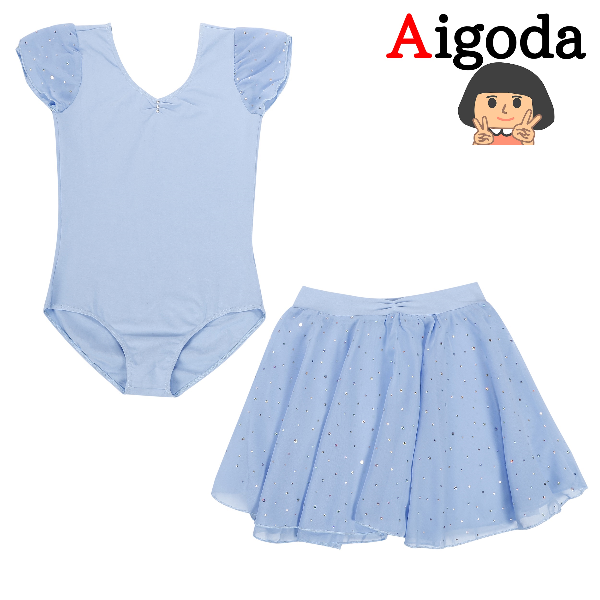 【Aigoda】バレエ レオタード 子供 キッズ ジュニア ５色 セパレートタイプ  スパンコール付き 可愛い 新体操 練習 発表会｜aigoda｜16