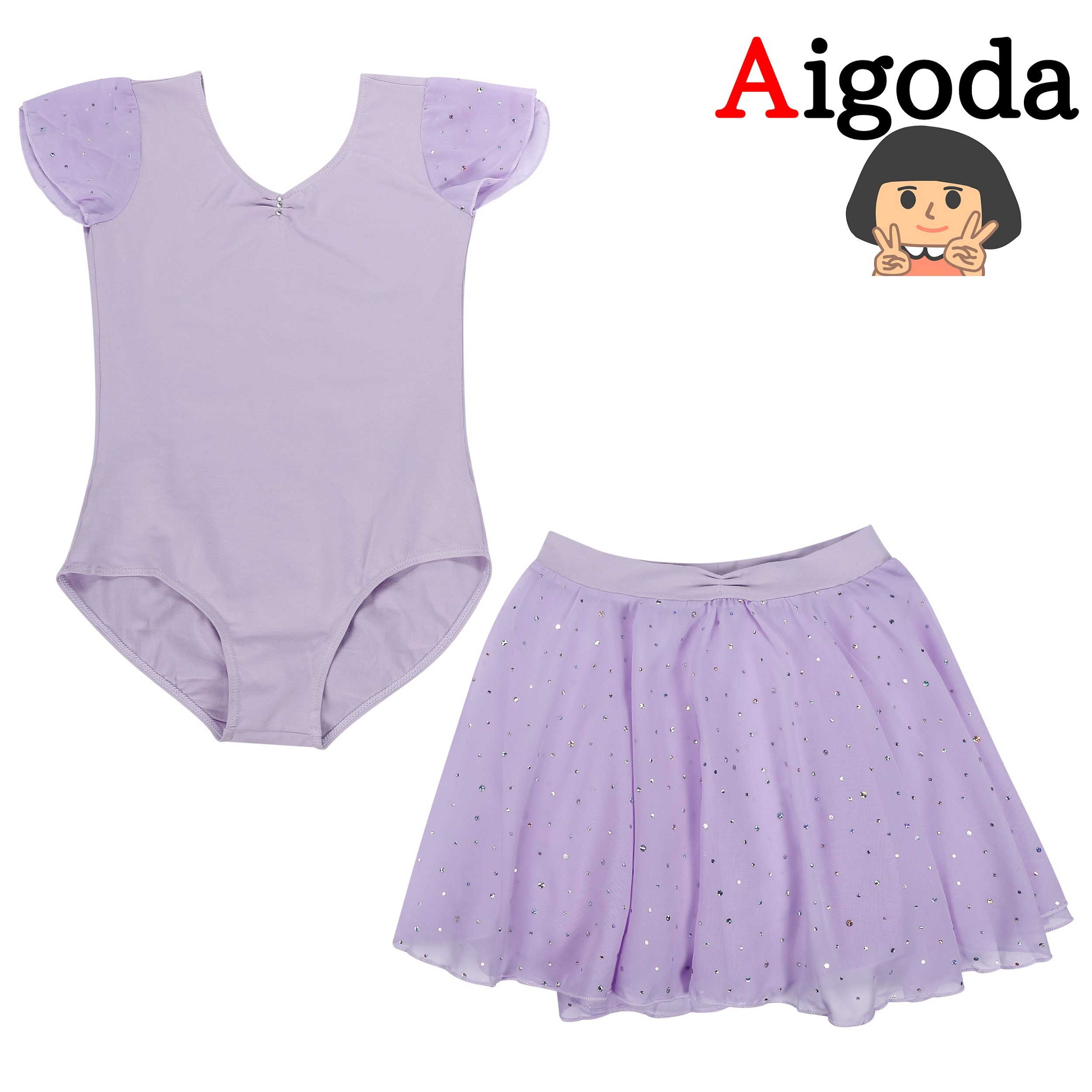 【Aigoda】バレエ レオタード 子供 キッズ ジュニア ５色 セパレートタイプ  スパンコール付き 可愛い 新体操 練習 発表会｜aigoda｜10