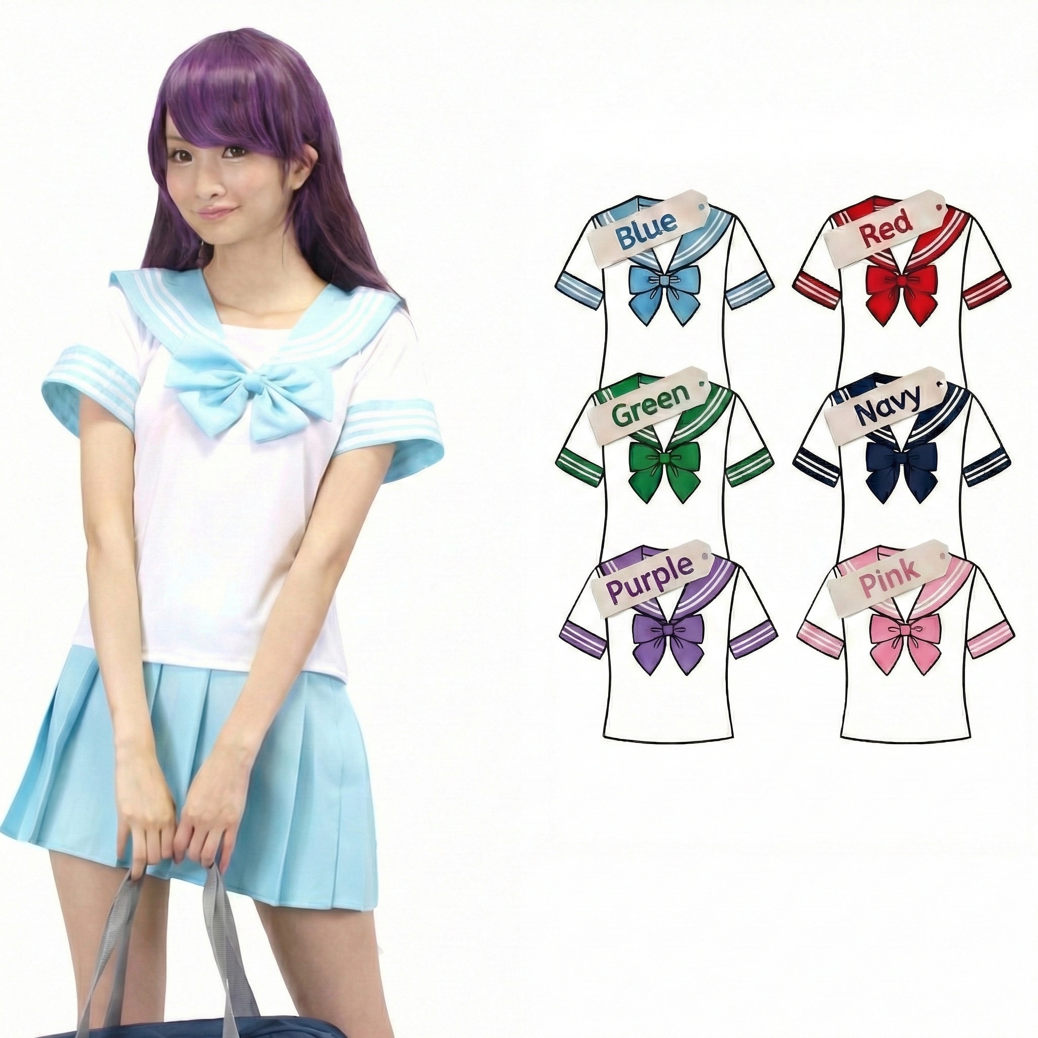 コスプレホリック 【コスプレホリック】セーラー服 コスプレ 半袖 ミニ