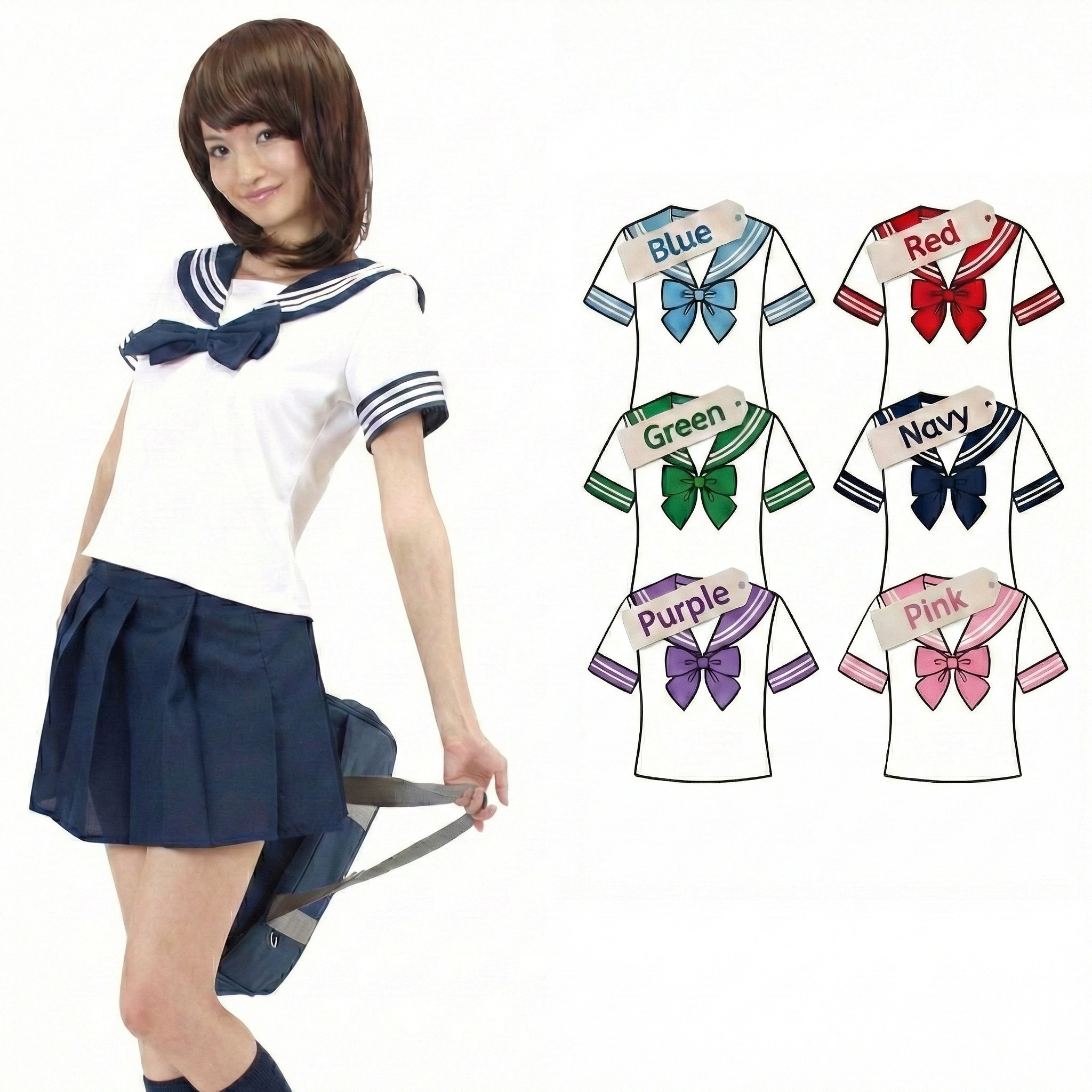 コスプレホリック 【コスプレホリック】セーラー服 コスプレ 半袖 ミニ
