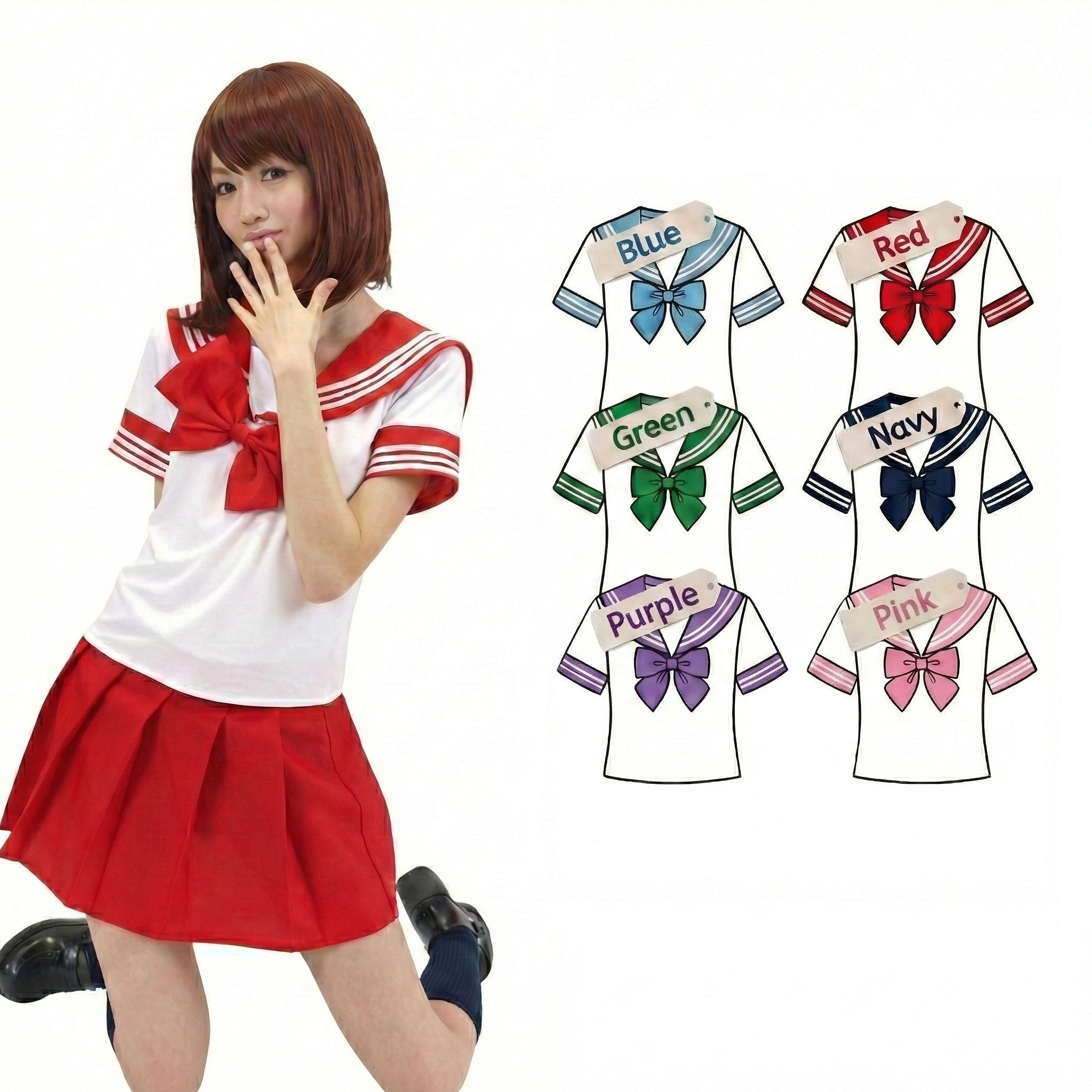 コスプレホリック 【コスプレホリック】セーラー服 コスプレ 半袖 ミニ