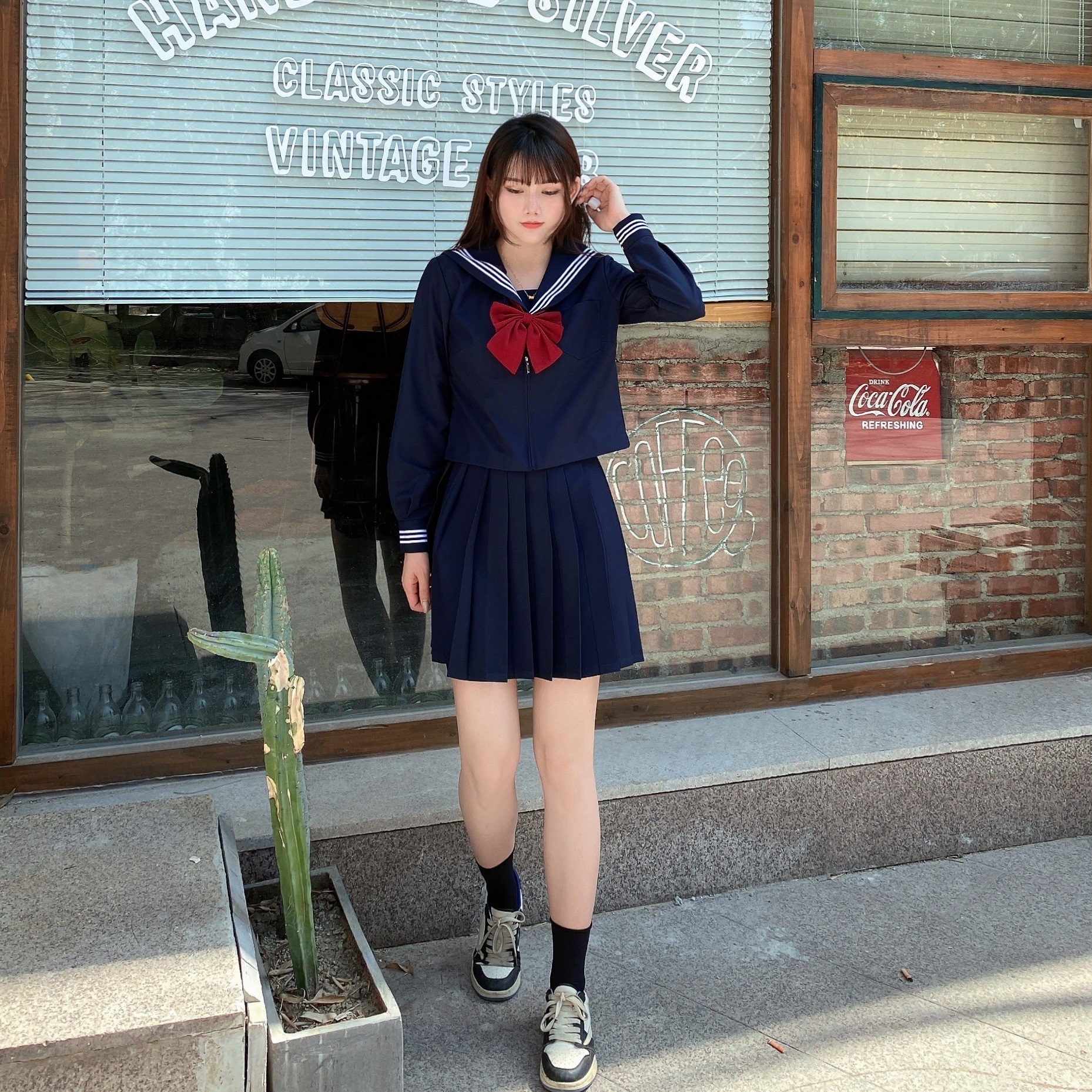 【コスプレホリック】セーラー服 コスプレ 白 黒 紺 本格生地 長袖 制服 学生服 JK 女子高生 大きいサイズ ハロウィン｜aigoda｜08