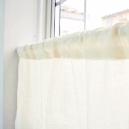 無地 綿（コットン）100％ダブルガーゼ レースカフェカーテン