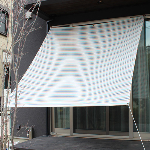 ichiori shade 195×200cm 庭サンシェード 日よけ サンシェード イチオリシェード 3ボーダー -ichiori