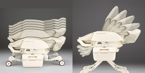 ワンタッチ高さ調節5段階プラス収納。リクライニング5段階