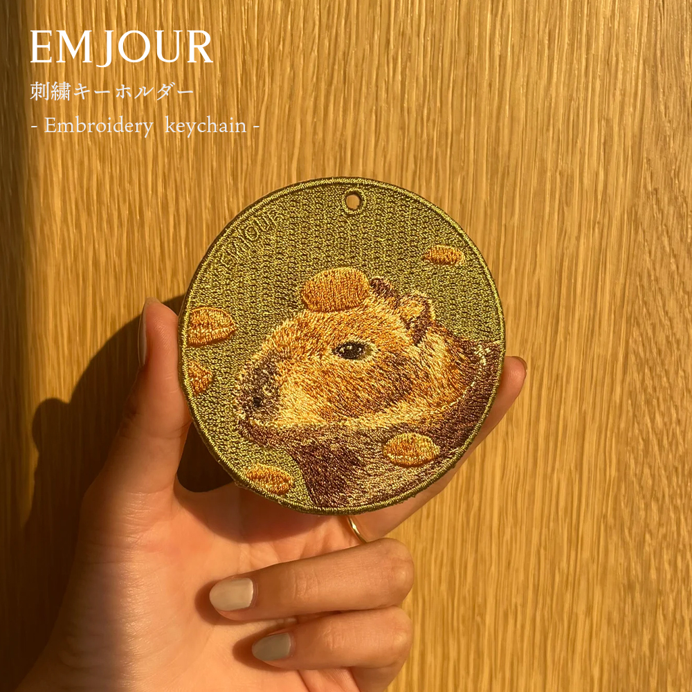 キーホルダー 刺繍 動物 アニマル チャーム ミーアキャット ヤモリ