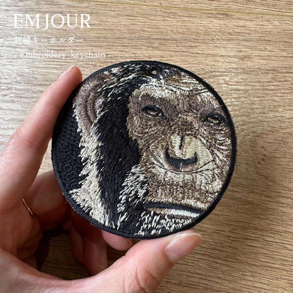 キーホルダー 刺繍 動物 アニマル チャーム 刺繍キーホルダー