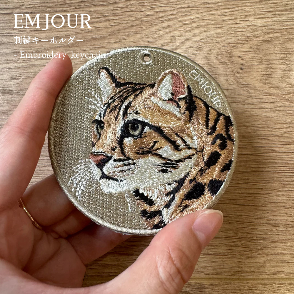 キーホルダー 刺繍 動物 アニマル チャーム 刺繍キーホルダー