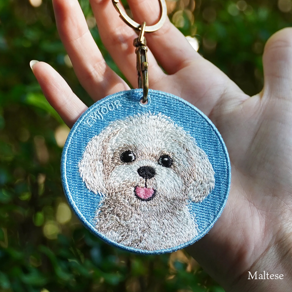 キーホルダー 犬 刺繍 ワッペン イヌ 犬柄 チャーム ポメラニアン ポメ チワワ マルチーズ マル ペット グッズ プレゼント｜aile2016｜04