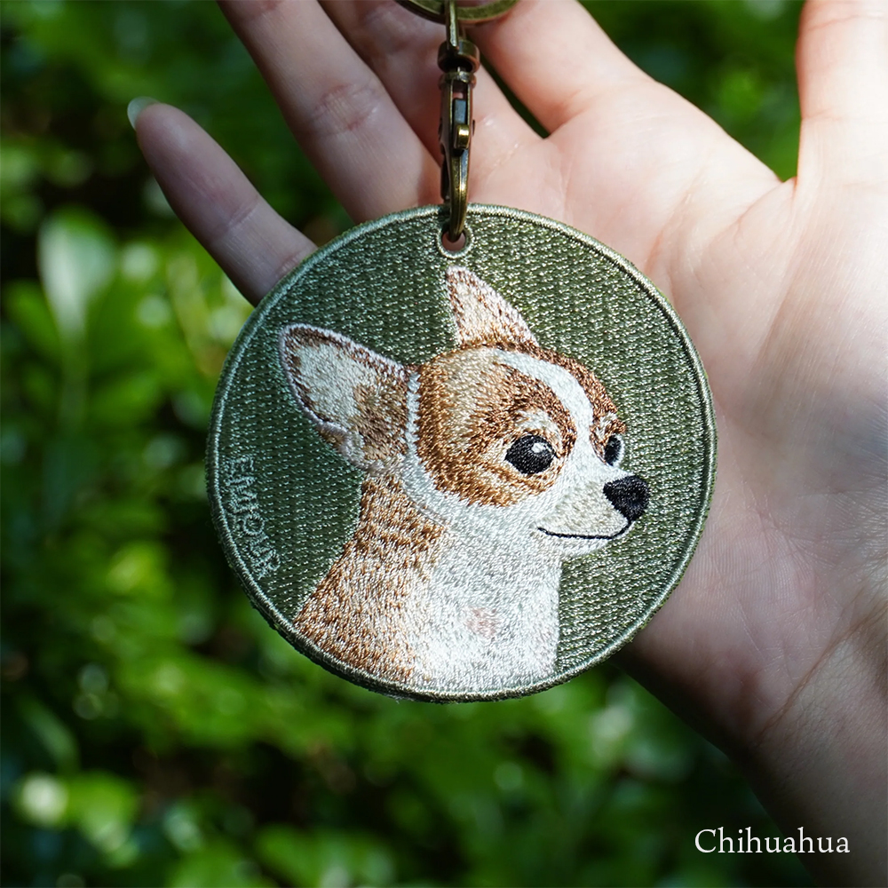 キーホルダー 犬 刺繍 ワッペン イヌ 犬柄 チャーム ポメラニアン ポメ チワワ マルチーズ マル...