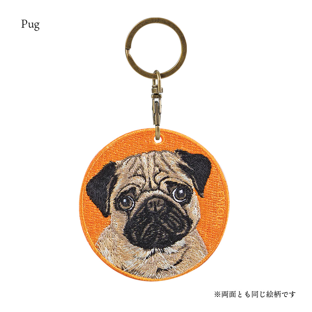uri　アクリルキーホルダーセット フレンチブルドッグ キーホルダー 犬 刺繍 イヌ フレンチブルドッグ フレブル パグ