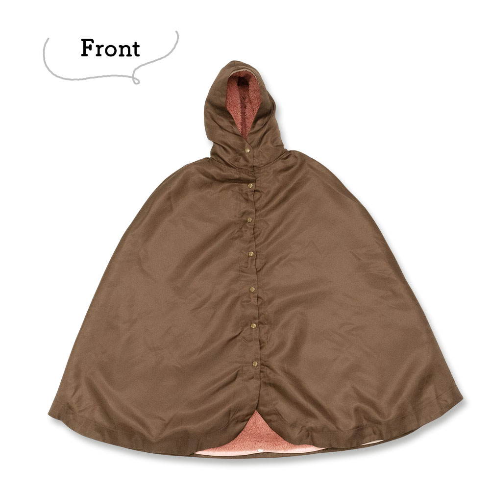 自転車 送り迎え用 防寒 防風 ポンチョ（2色）吸湿発熱 ボア ボア着脱