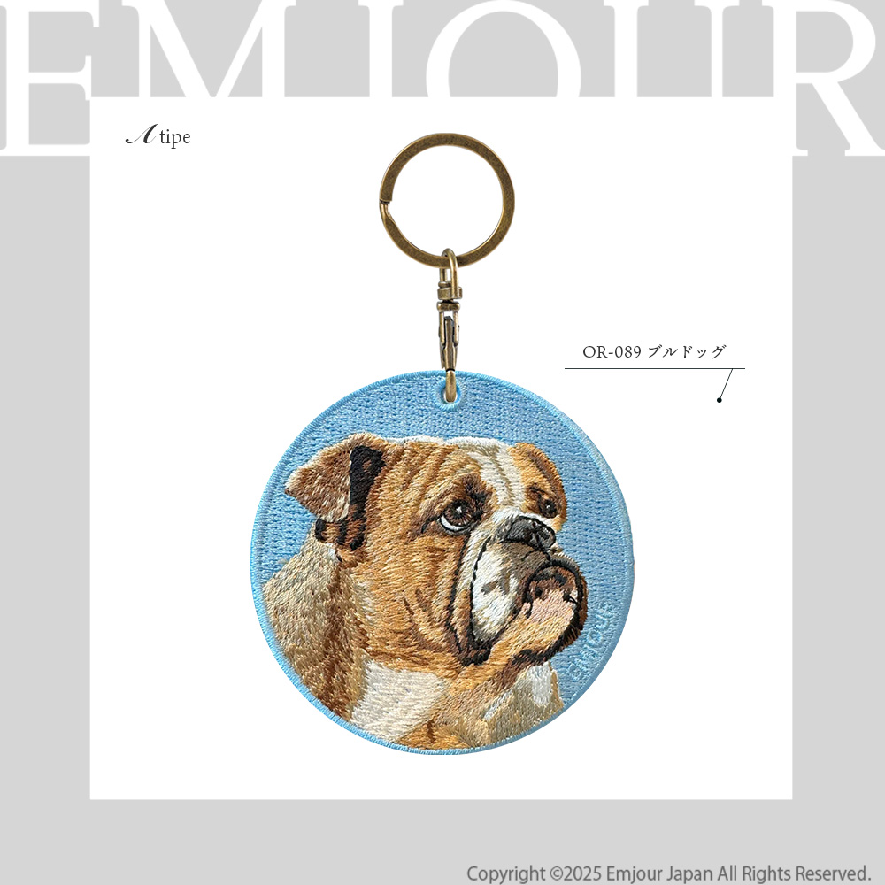 Kii（CITIZEN） キーホルダー 犬 刺繍 イヌ チャーム プードルホワイト