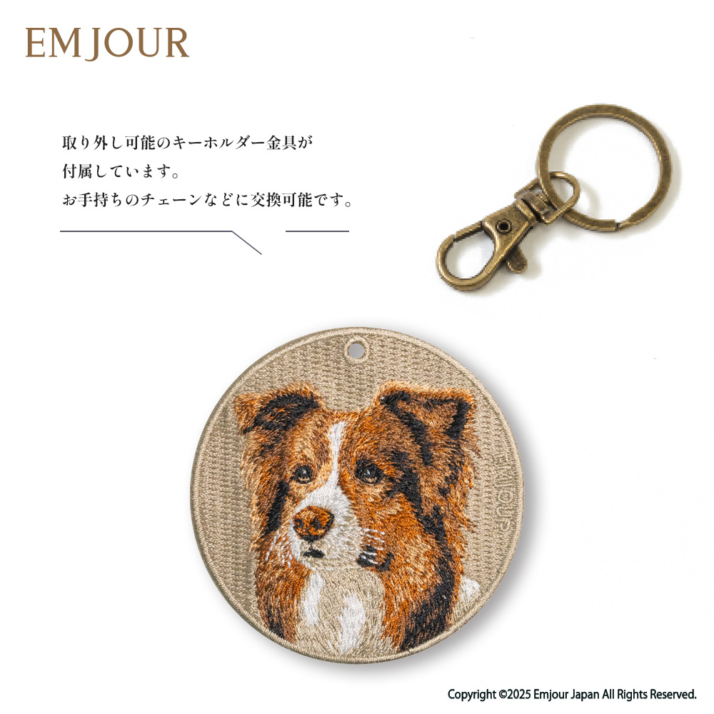 CavariA（キャバリア） キーホルダー 刺繍 オールドイングリッシュ
