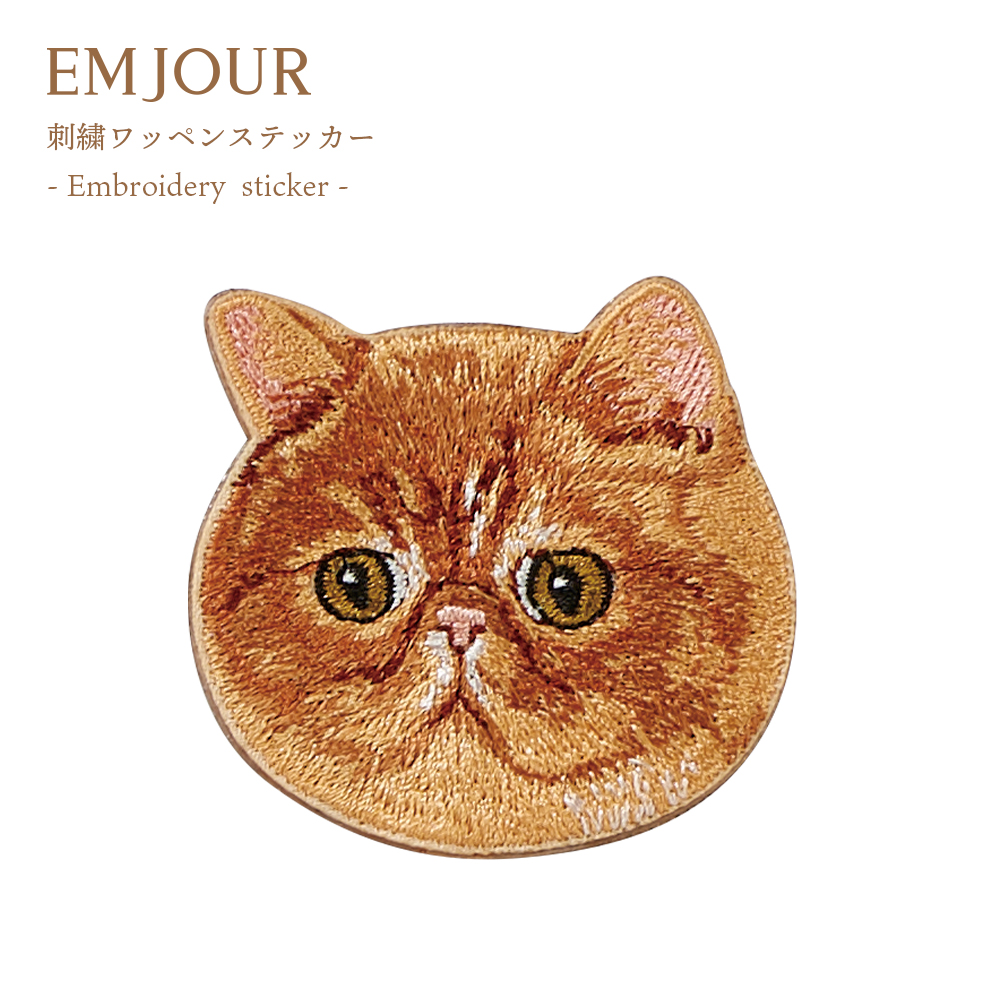 ワッペン 刺繍ワッペン アイロンワッペン 猫 刺繍 ネコ 黒猫 白