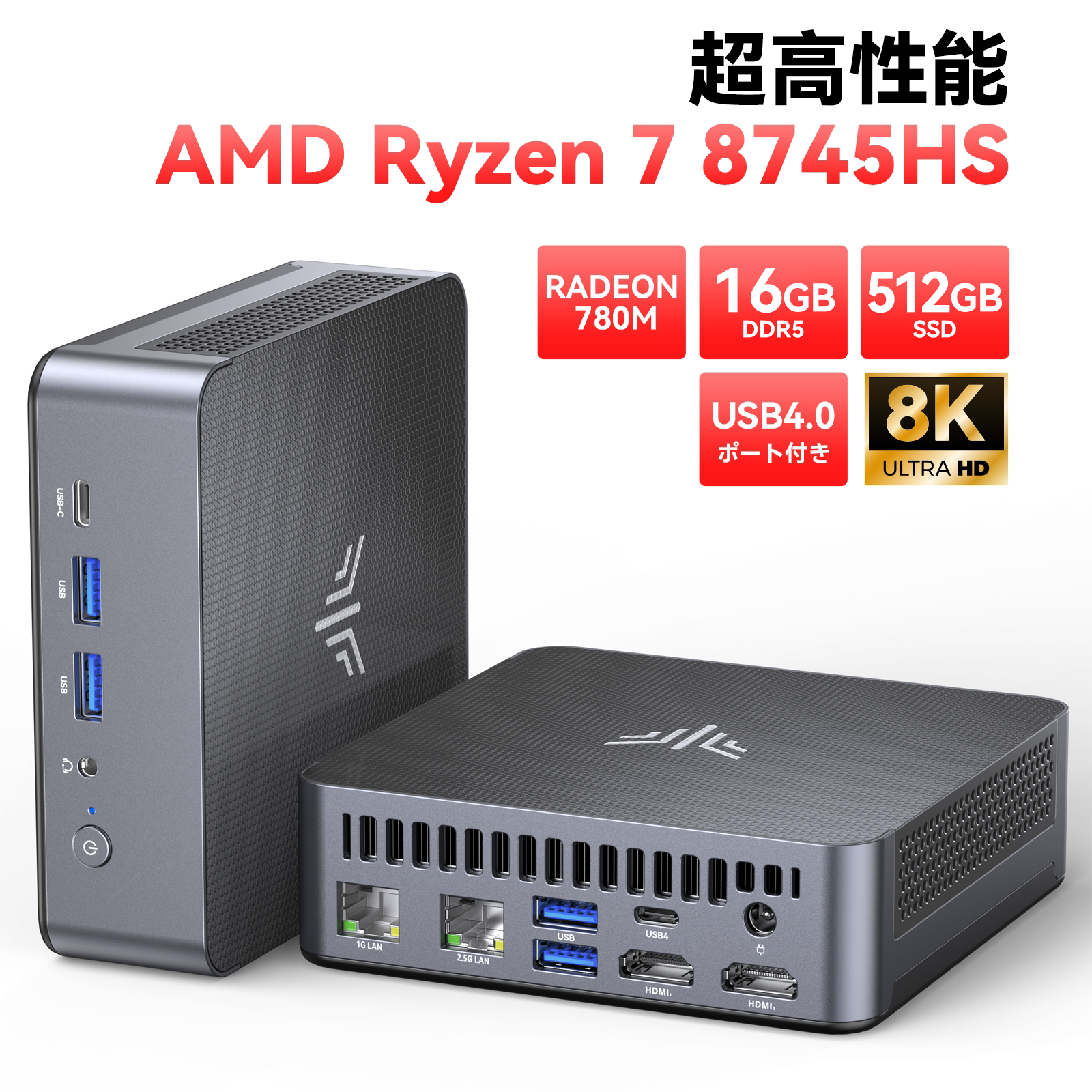 NiPoGi ミニpc Ryzen 7 8745HS mini pc 16GB DDR5 512GB M.2 NVME ミニ