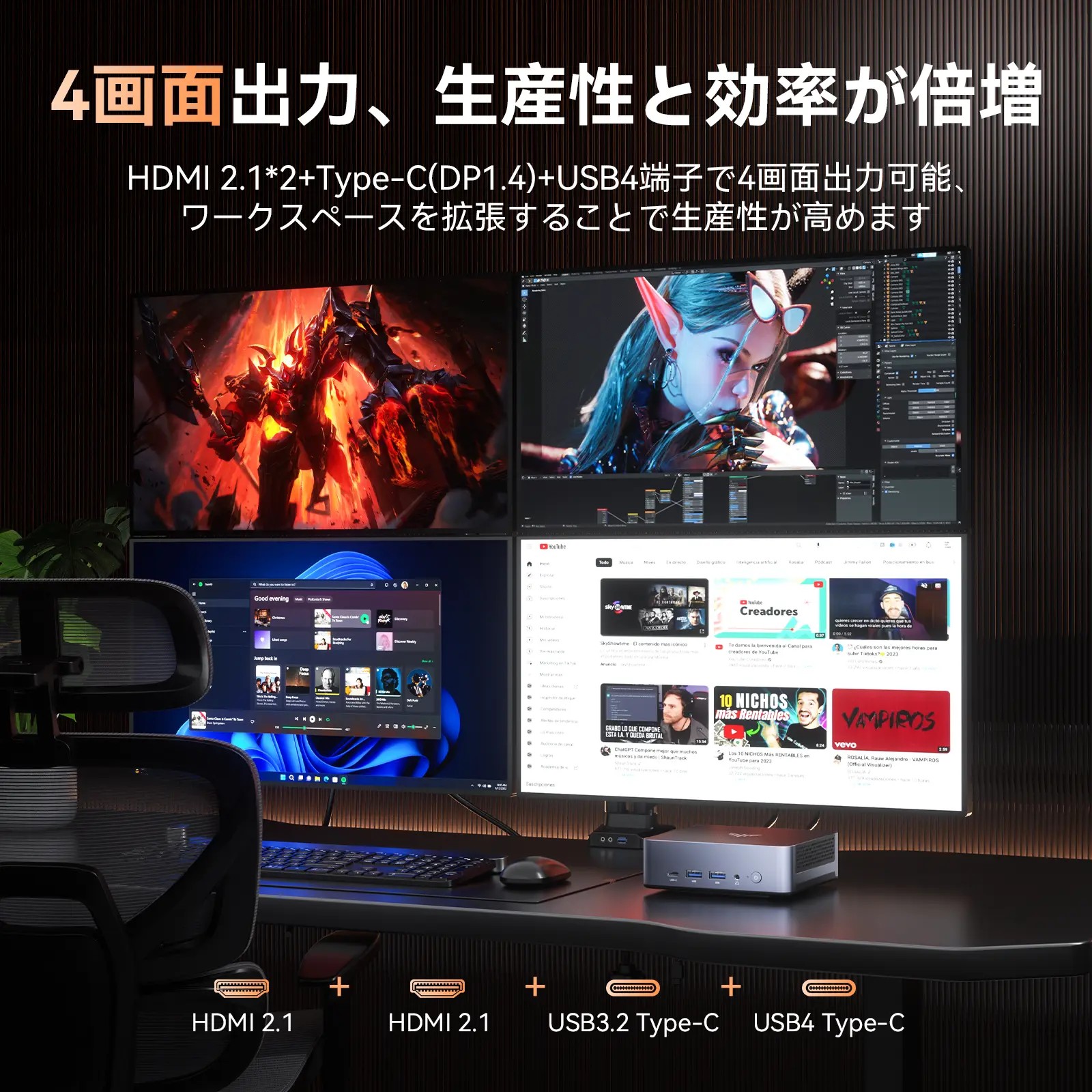 NiPoGi ミニpc Ryzen 7 8745HS mini pc 16GB DDR5 512GB M.2 NVME ミニ