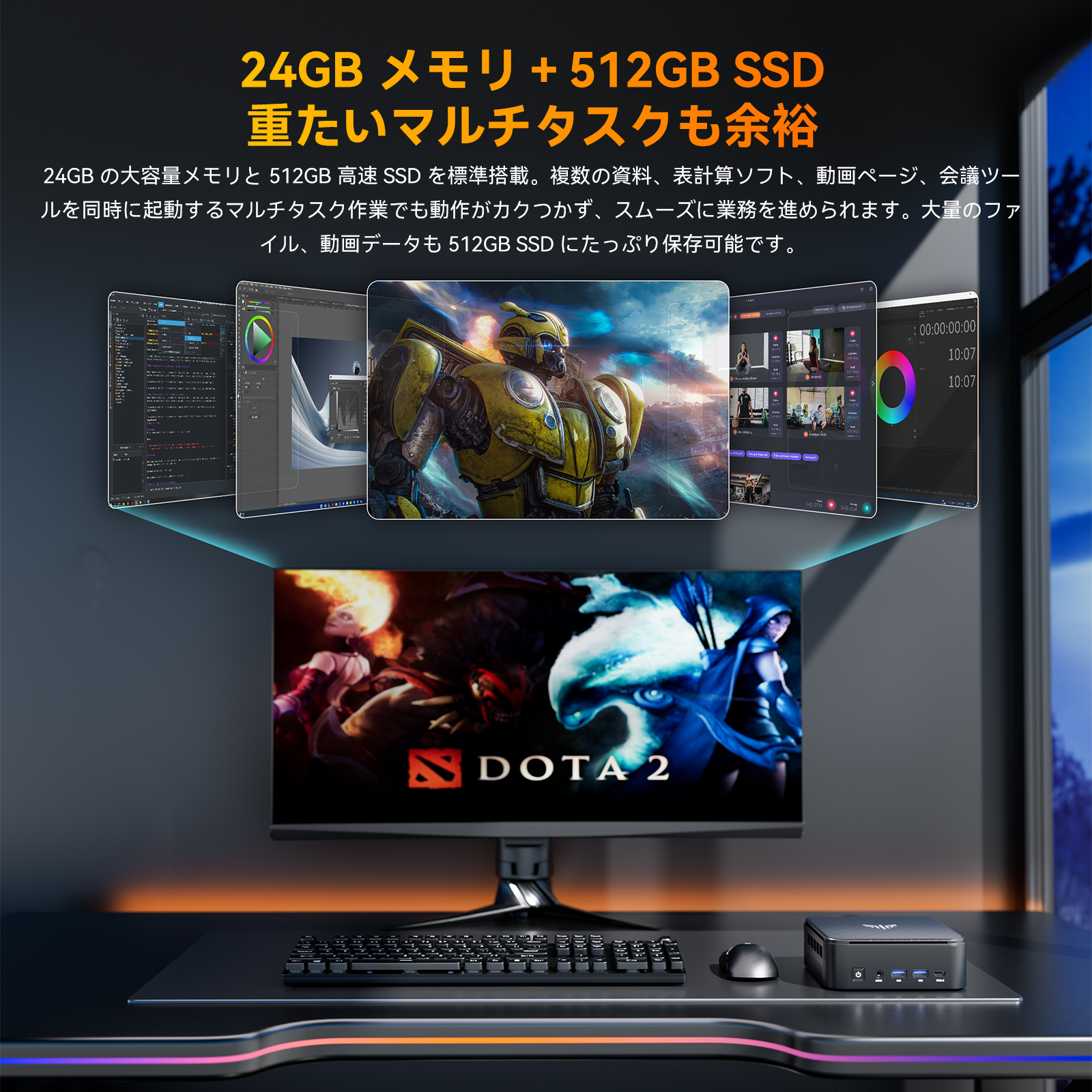 NiPoGi ミニpc AMD Ryzen5 7640HS 最大5.0GHz 24GB LPDDR5 512GBSSD