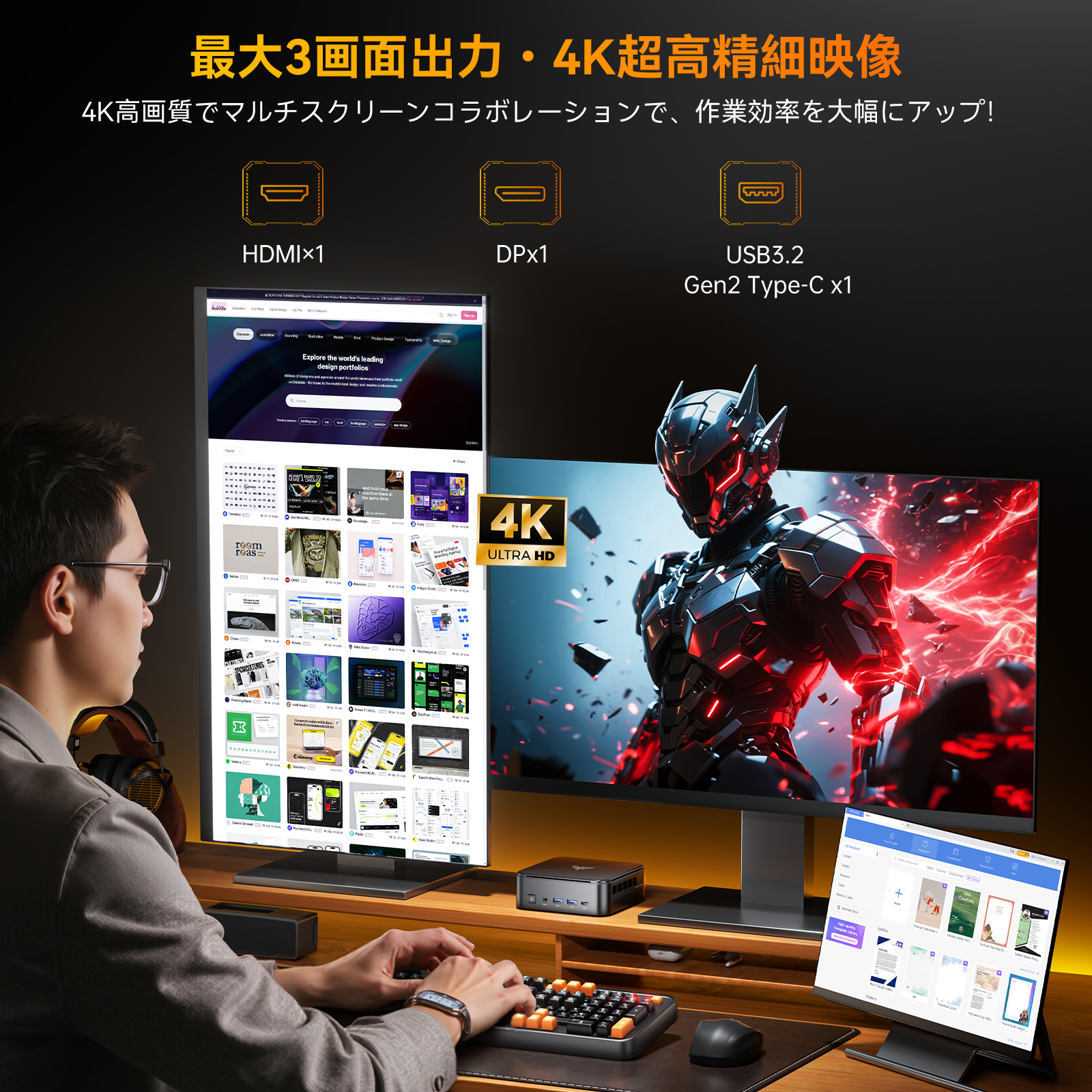 NiPoGi ミニpc 【AMD V2748 Win11Pro 16GB DDR4+512GB】 mini pc SSD