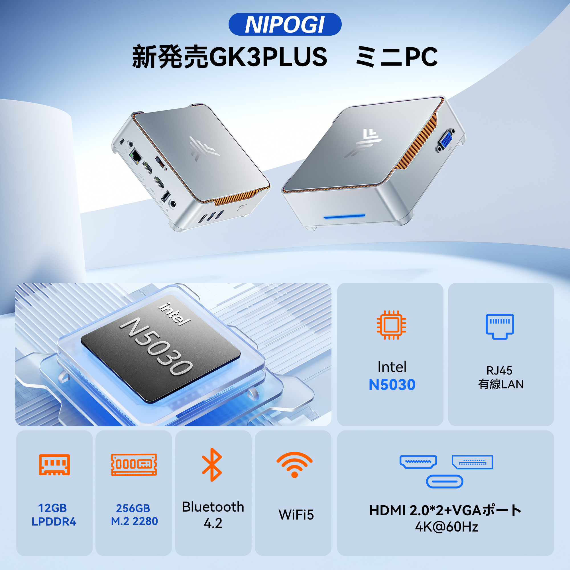 NIPOGI インテル N5030 ミニpc ...の詳細画像2