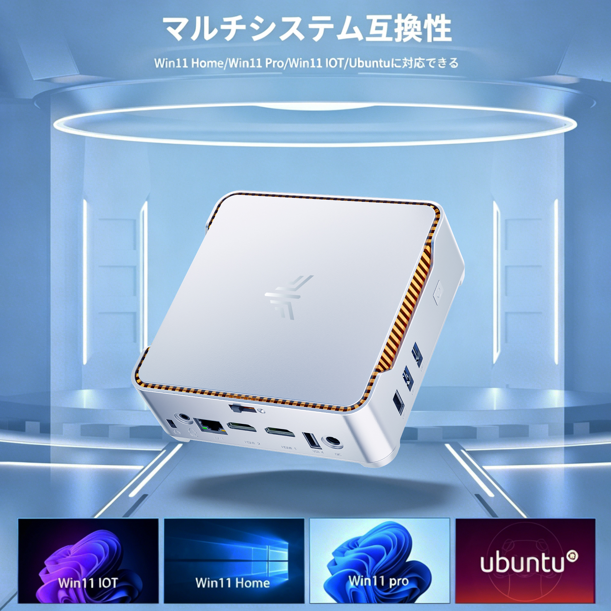 NiPoGi Intel N5030 ミニpc メモリ 12GB 256GB SSD Windows11PRO 4C/4T