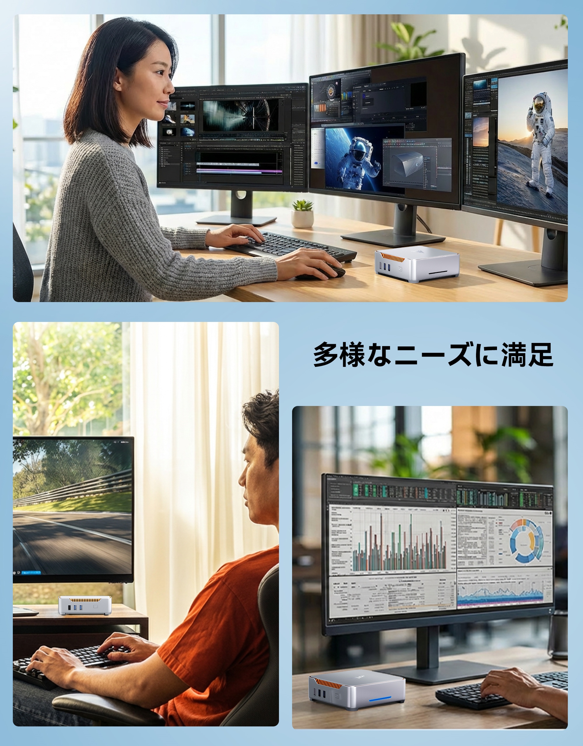 NiPoGi Intel N5030 ミニpc メモリ 12GB 256GB SSD Windows11PRO 4C/4T