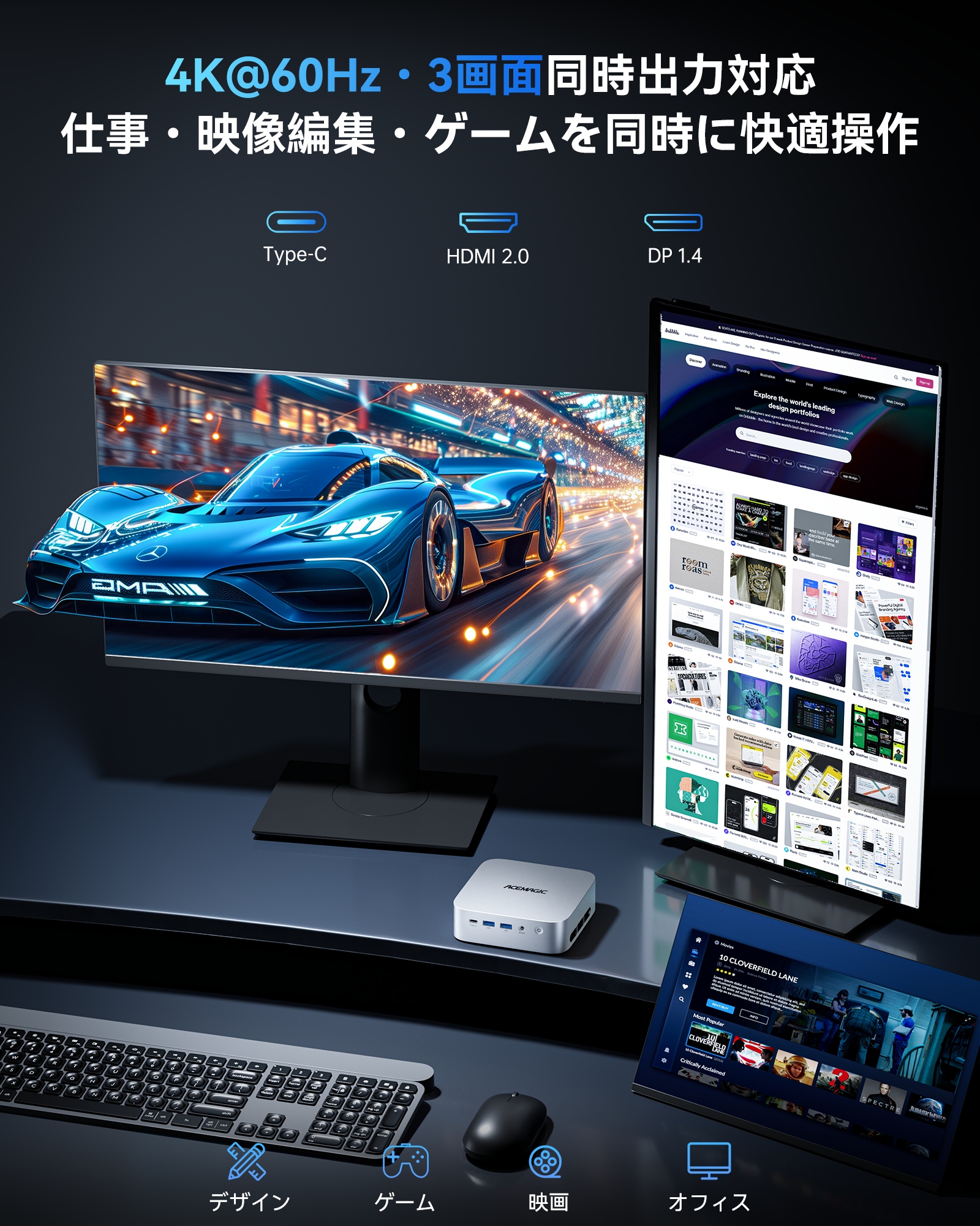 インテル Core i5-12600H ミニpc 最大4.5GHz 12C16T 16GB DDR4 512GB M