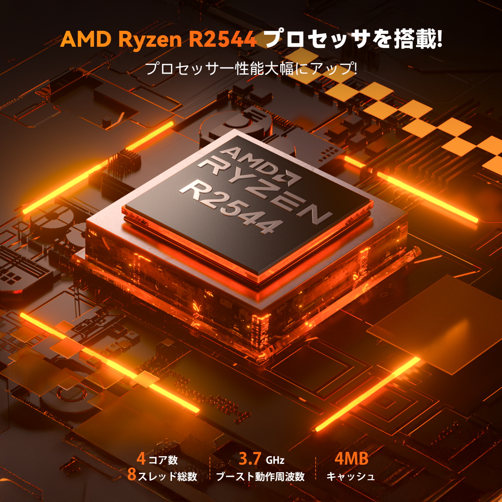 新品 AMD Ryzen Embedded R2544 ミニpc 最大3.7GHz 4C8T 16GB DDR4 512GB M.2 SSD mini pc 高速WiFi5 BT4.2 Win11PRO 4K 新版小型ゲーミングpc (K1-R2544-16512) 関連画像2