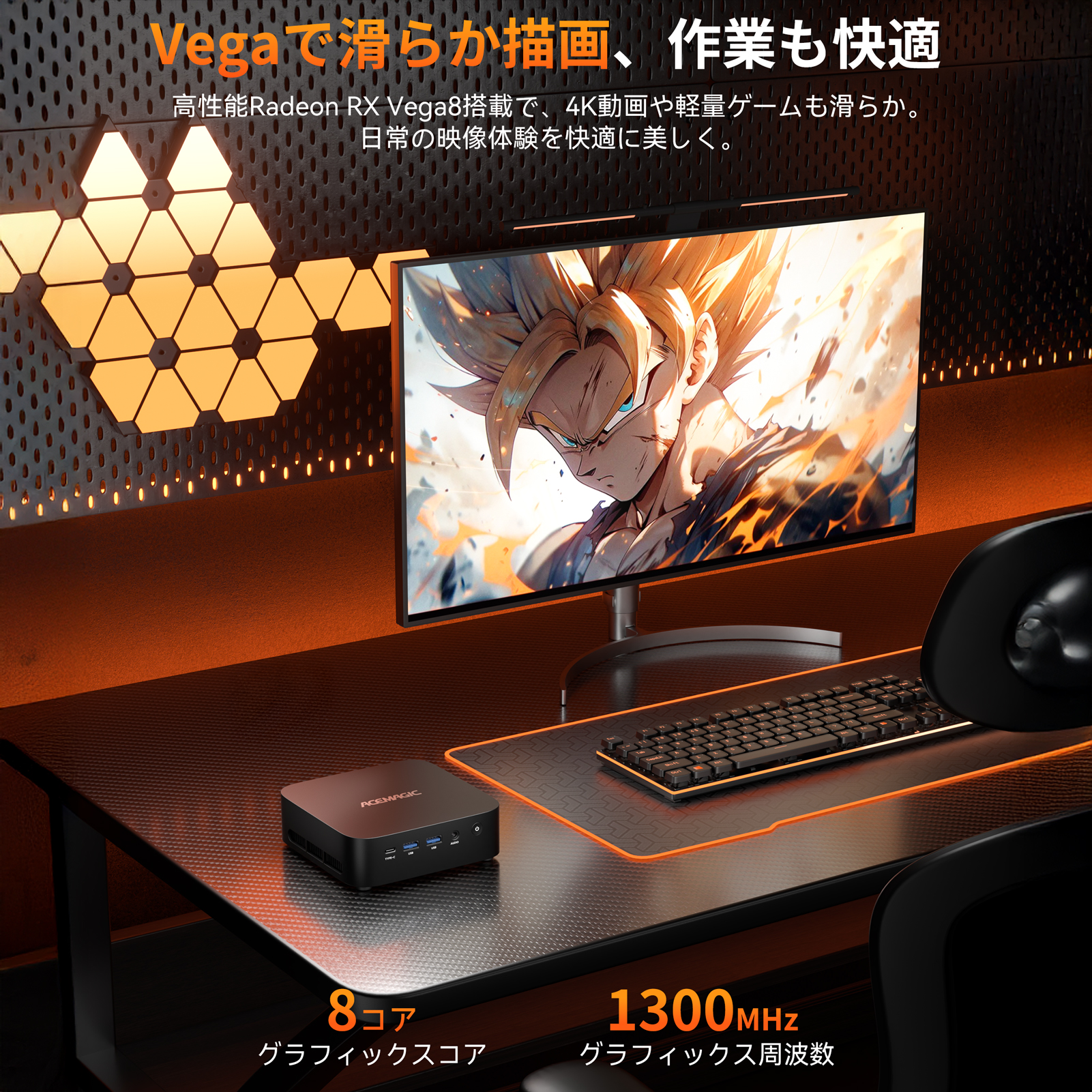 ACEMAGIC MINI PC【中古】 新品 AMD Ryzen Embedded R2544 ミニpc 最大3.7GHz 4C8T 16GB DDR4