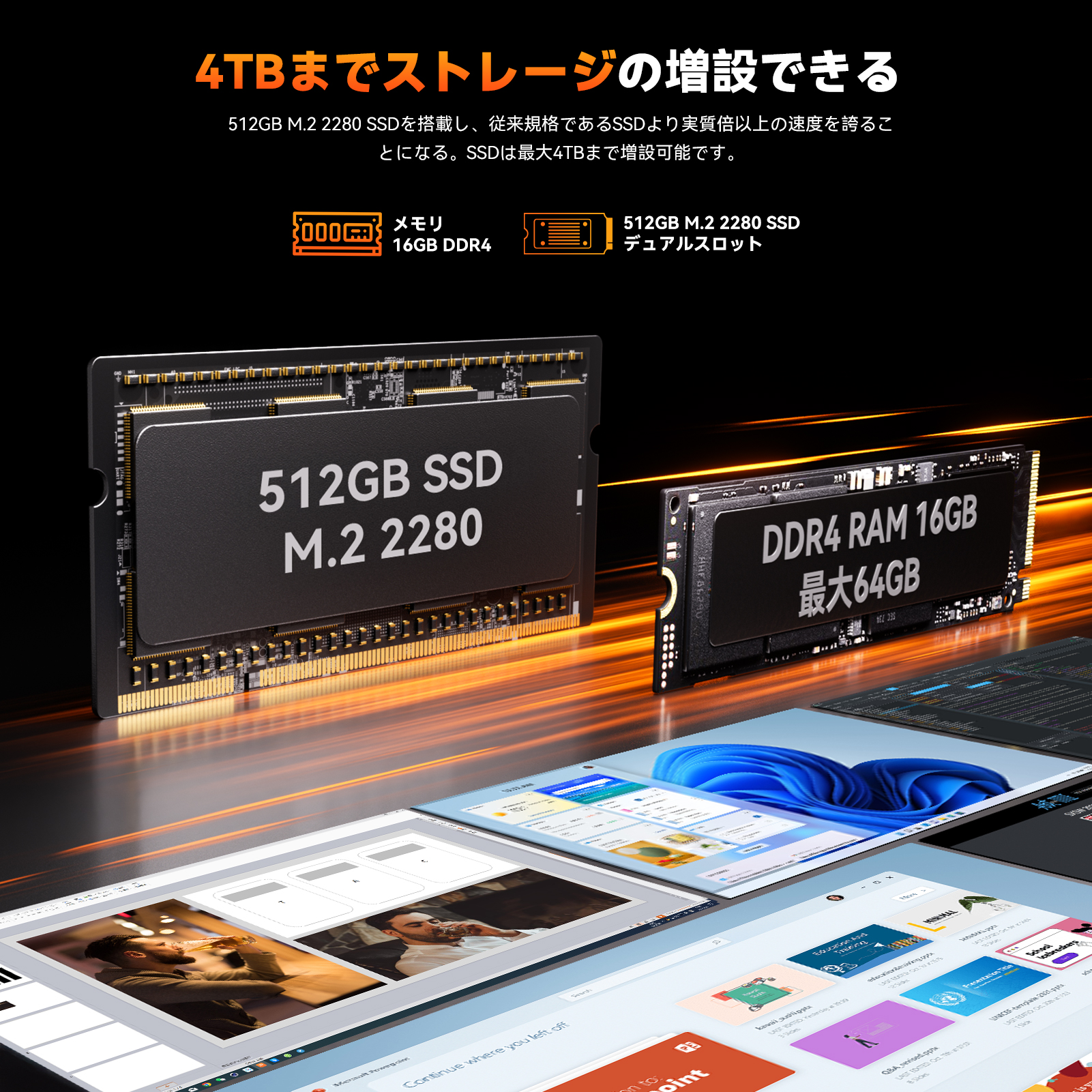 新品 AMD Ryzen Embedded R2544 ミニpc 最大3.7GHz 4C8T 16GB DDR4 512GB M.2 SSD mini pc 高速WiFi5 BT4.2 Win11PRO 4K 新版小型ゲーミングpc (K1-R2544-16512) 関連画像5