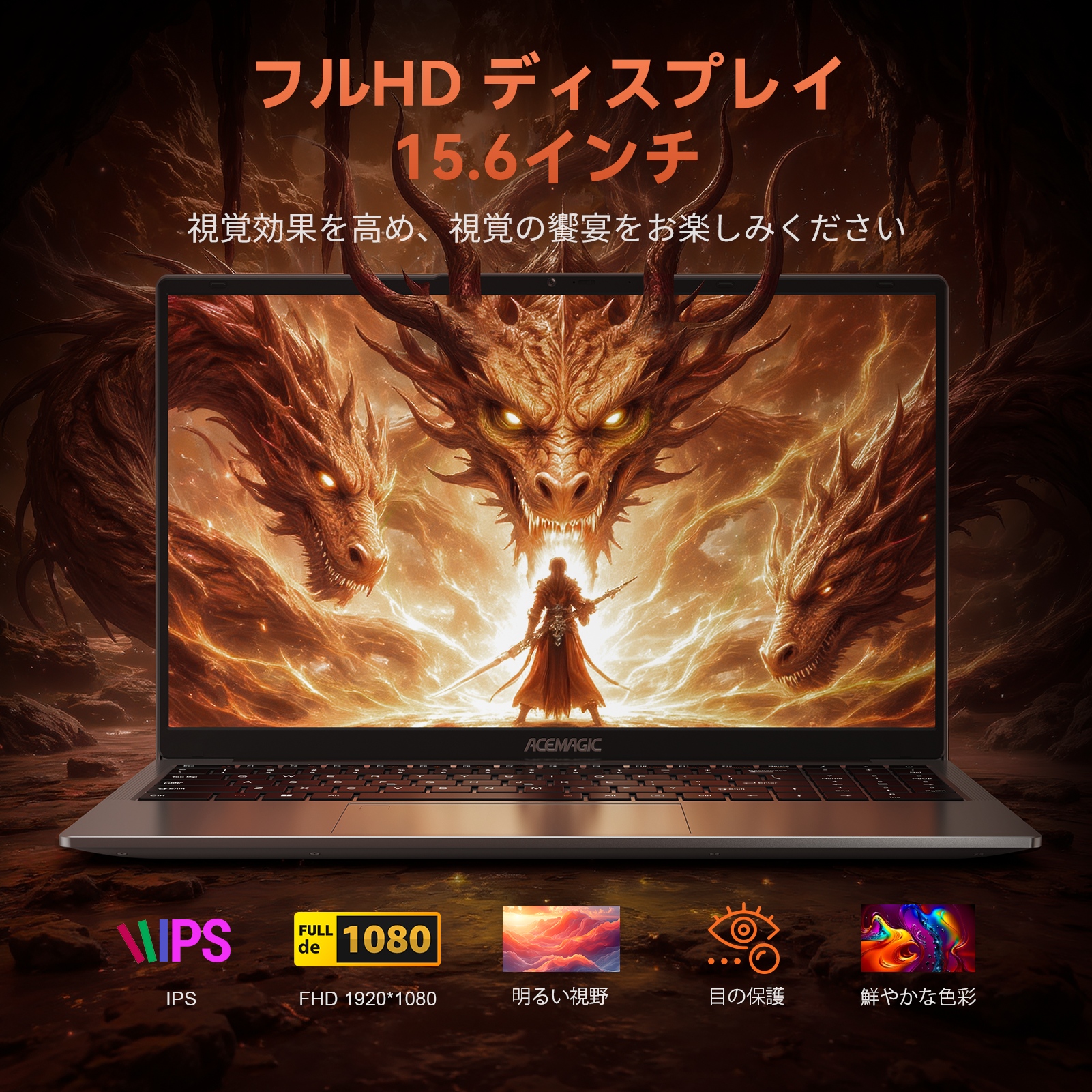ノートパソコン AMD Ryzen5 7430U ノートPC 6C12T 15.6インチ メモリ16GB SSD 512GB Win11Pro フルHD WiFi6 BT5.2 USB3.2 TypeC 冷却ファン(LX15PRO-7430U-LP) 関連画像3