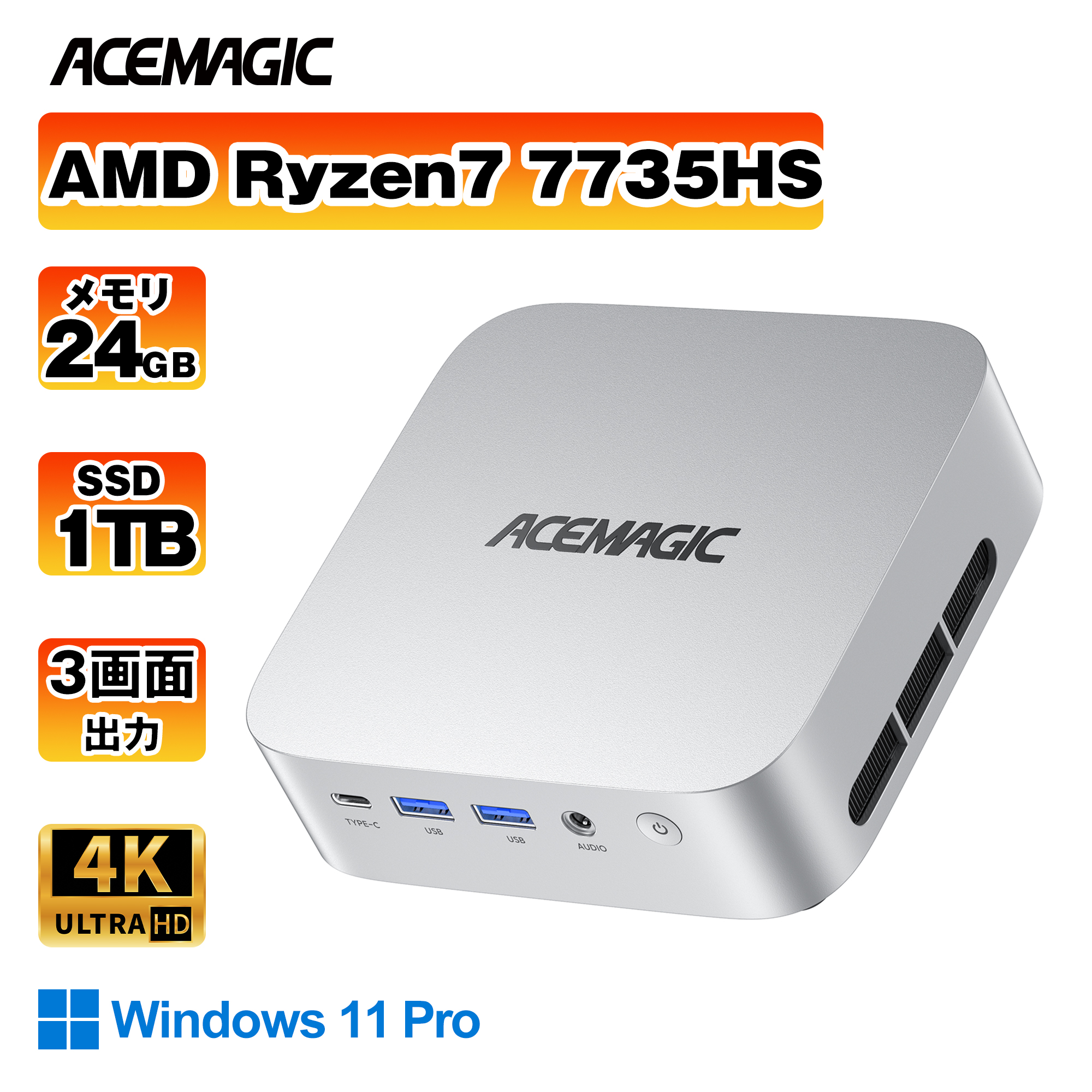NiPoGi ミニpc 【AMD V2748 Win11Pro 16GB DDR4+512GB】 mini pc SSD