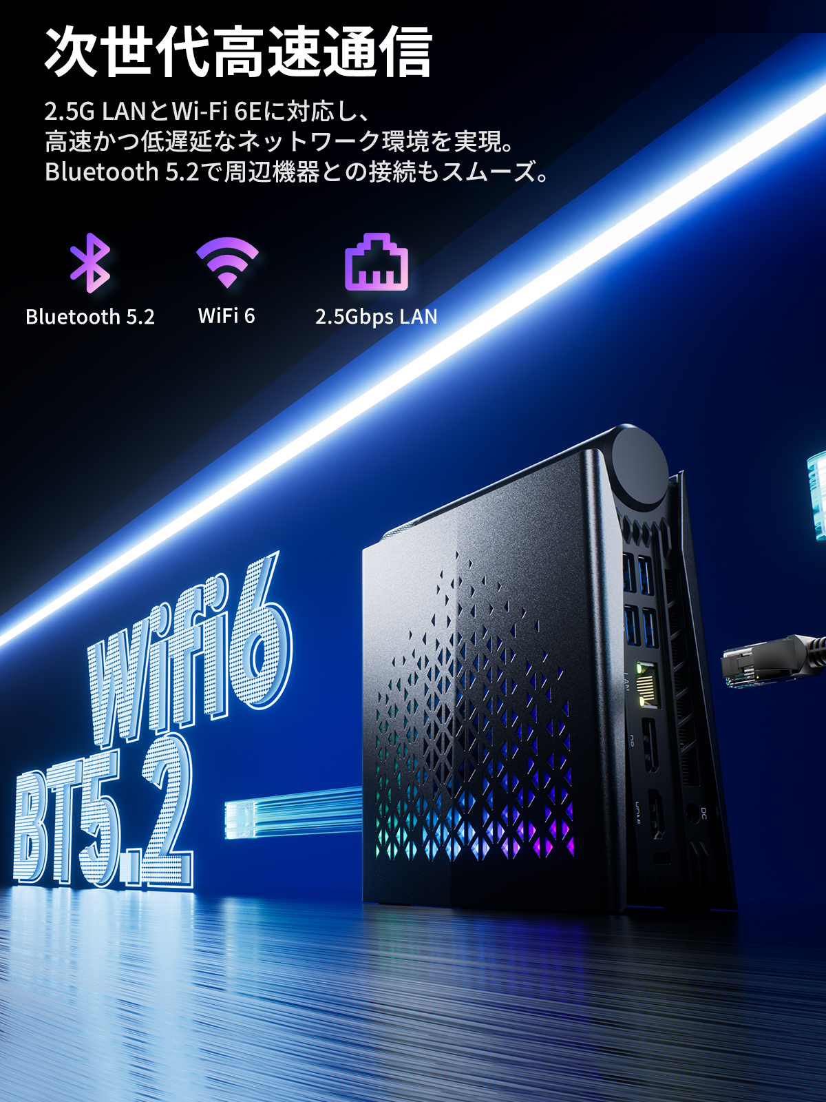 ACEMAGIC AMD Ryzen7 H255 ミニPC 高性能 ゲーミングPC Windows11Pro 16GB LPDDR5 1TB SSD PCIE4.0対応 8C16T 4.9GHz 小型省スペースpc 8K (S3A-H255-161TB) 関連画像5