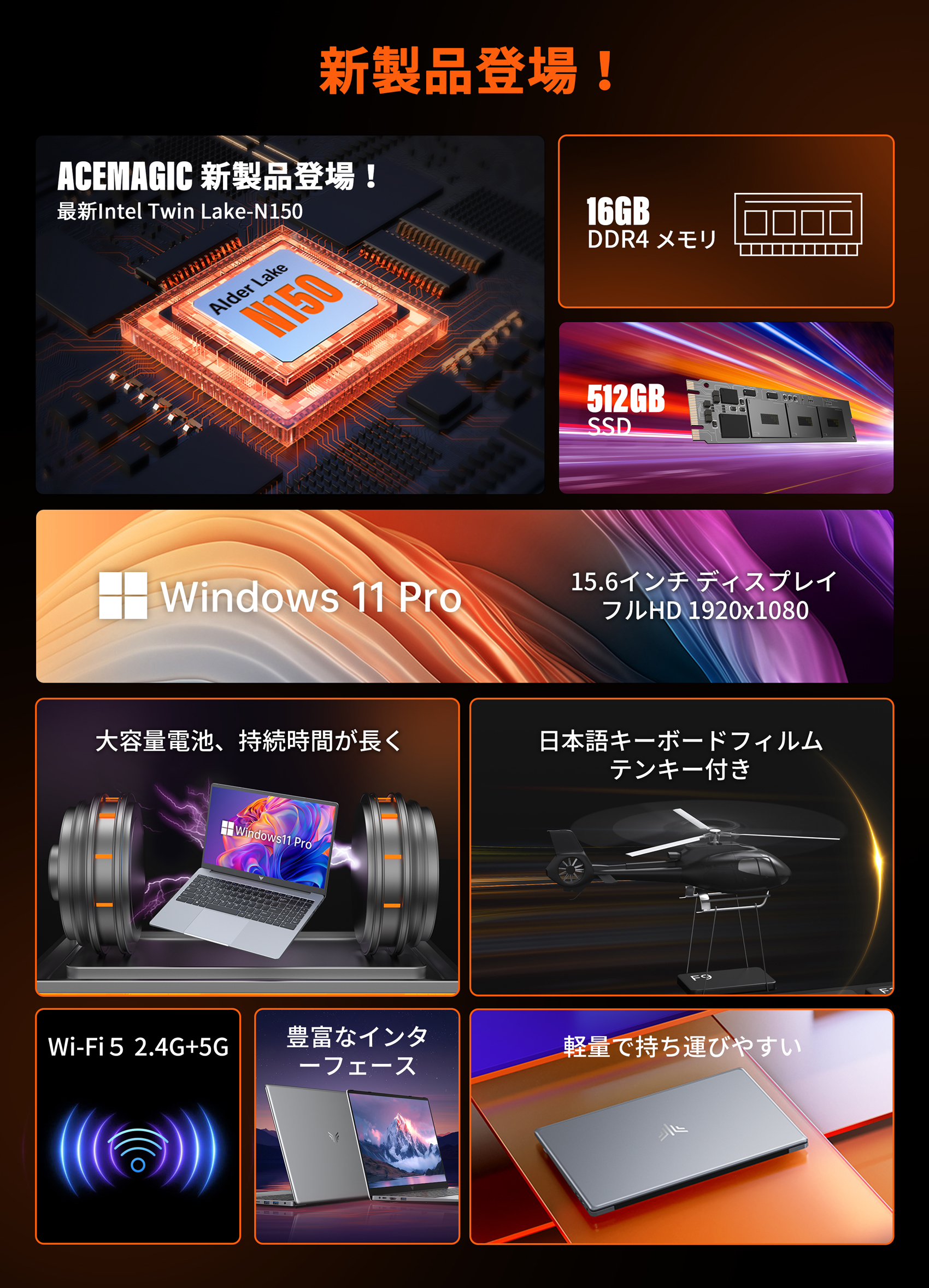 ACEMAGIC 【Office搭載】Intel最新N150 ノートパソコン 新品 ACEMAGIC 【Office搭載】Intel最新N150 ノートパソコン 新品
