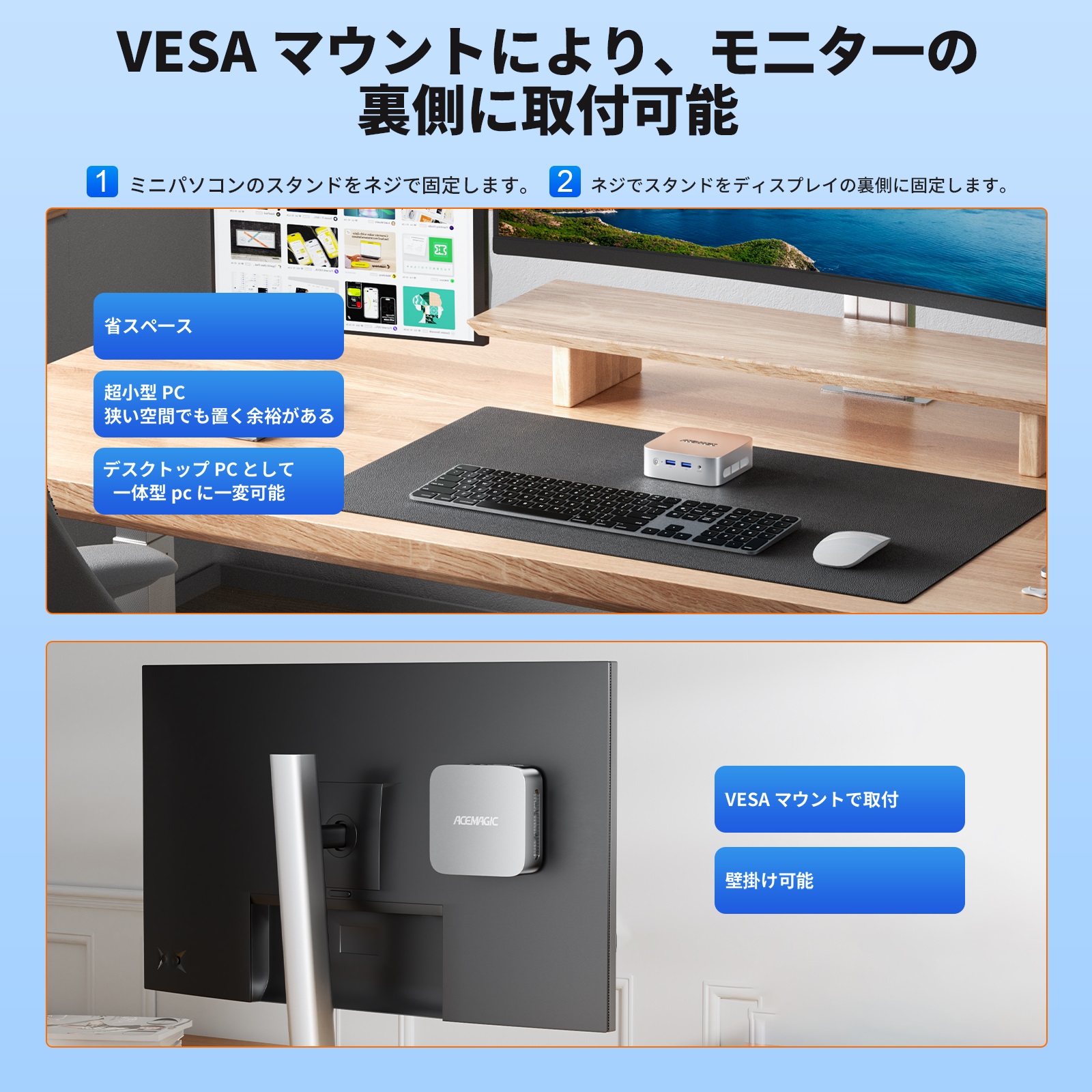 ACEMAGIC 手のひらサイズ ミニpc インテル n97 3.6GHz 16GB DDR4 ACEMAGIC 手のひらサイズ ミニpc インテル n97 3.6GHz 16GB DDR4