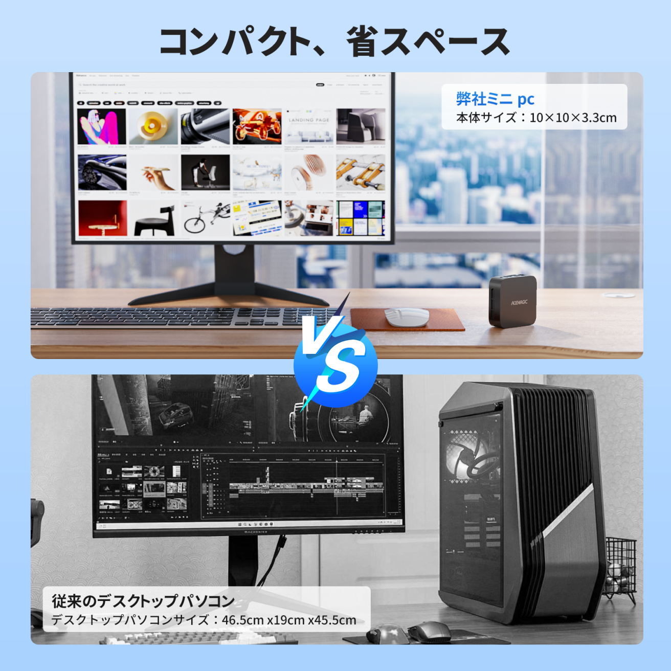 ACEMAGIC 手のひらサイズ ミニpc インテル n150 3.6GHz 8GB DDR4 256GB