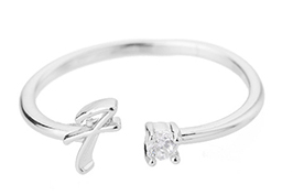 指輪 レディース イニシャルリング アルファベット キュービック ジルコニア 重ね付け おしゃれ 30代 40代 50代 フリーサイズ |  | 02