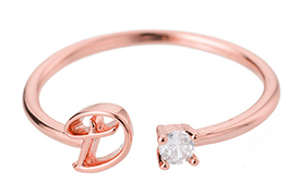 指輪 レディース イニシャルリング アルファベット キュービック ジルコニア 重ね付け おしゃれ 30代 40代 50代 フリーサイズ |  | 03